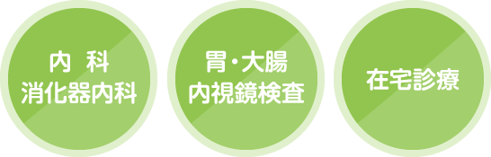 内科、消化器内科、胃・大腸内視鏡検査、在宅診療